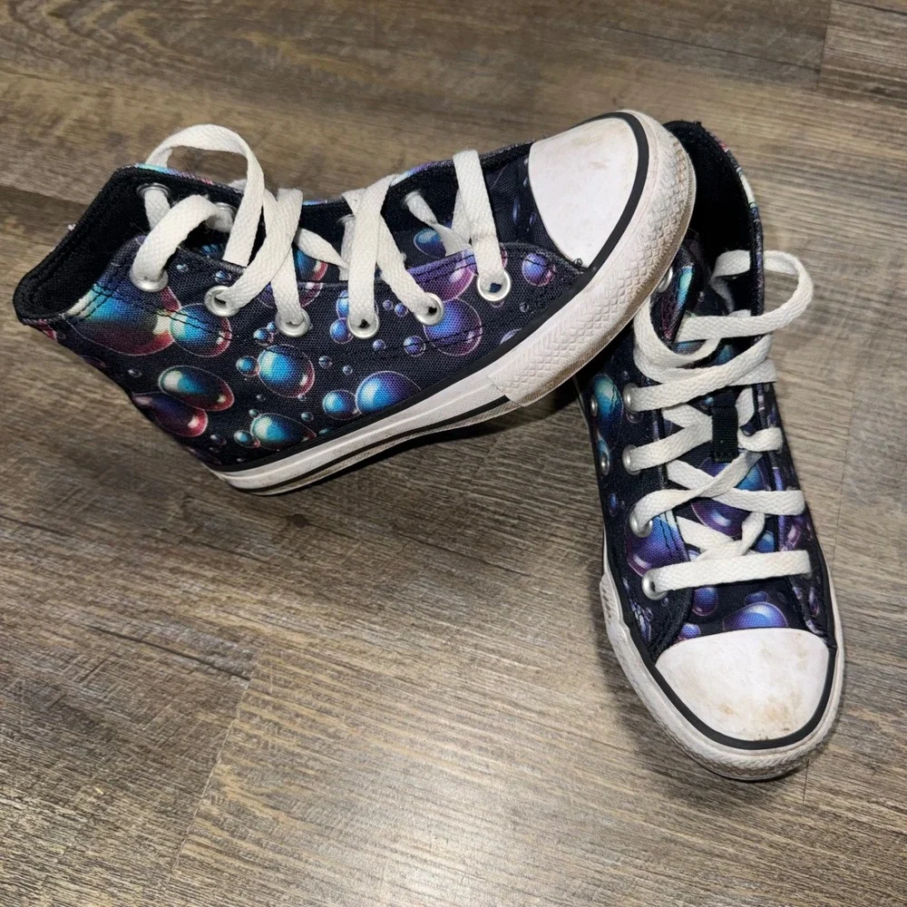 Converse Chuck Taylor All Star Bubble Print High Top Kids Youth 13 Black Multi